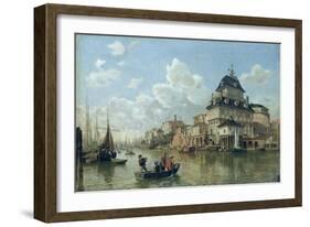 The Boat House at Hamburg Harbour, 1850-Valentin Ruths-Framed Giclee Print