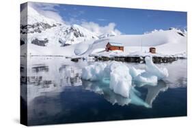 The boat house at the Argentine Research Station Base Brown, Paradise Bay, Antarctica-Michael Nolan-Stretched Canvas