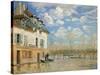 The Boat In the Flood', 1876-Alfred Sisley-Stretched Canvas