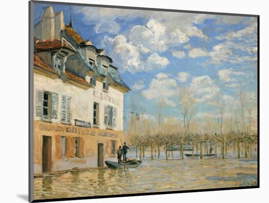 The Boat In the Flood', 1876-Alfred Sisley-Mounted Giclee Print