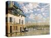 The Boat in the Flood, Port-Marly, 1876-Alfred Sisley-Stretched Canvas