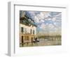 The Boat in the Flood, Port-Marly, 1876-Alfred Sisley-Framed Premium Giclee Print