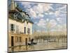 The Boat in the Flood, Port-Marly, 1876-Alfred Sisley-Mounted Premium Giclee Print