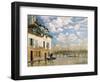 The Boat in the Flood, Port-Marly, 1876-Alfred Sisley-Framed Giclee Print