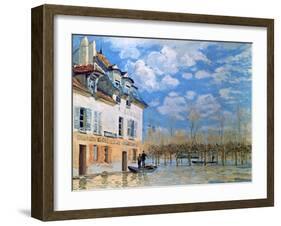 The Boat in the Flood, Port-Marly, 1876-Alfred Sisley-Framed Giclee Print