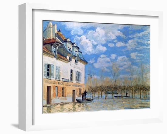 The Boat in the Flood, Port-Marly, 1876-Alfred Sisley-Framed Giclee Print