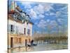 The Boat in the Flood, Port-Marly, 1876-Alfred Sisley-Stretched Canvas