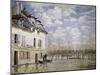 The Boat in the Flood, Port Marly-Alfred Sisley-Mounted Giclee Print