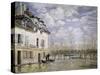 The Boat in the Flood, Port Marly-Alfred Sisley-Stretched Canvas