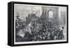The Boat Race as Viewed from Hammersmith Bridge-M.w. Ridley-Framed Stretched Canvas