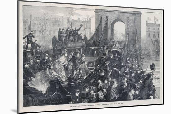 The Boat Race as Viewed from Hammersmith Bridge-M.w. Ridley-Mounted Art Print