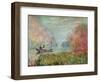 The Boat Studio on the Seine, 1875-Claude Monet-Framed Premium Giclee Print