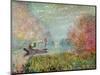 The Boat Studio on the Seine, 1875-Claude Monet-Mounted Premium Giclee Print