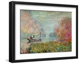 The Boat Studio on the Seine, 1875-Claude Monet-Framed Giclee Print