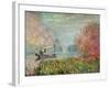 The Boat Studio on the Seine, 1875-Claude Monet-Framed Giclee Print