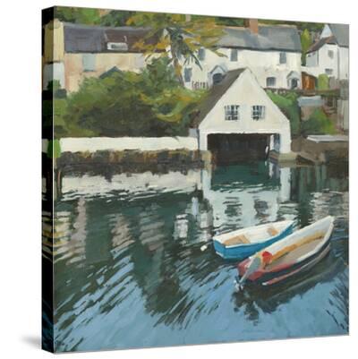 'The Boathouse' Stretched Canvas Print Lesley Dabson