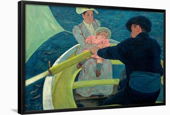 The Boating Party. Date/Period: 1893 - 1894. Painting. Oil on canvas. Height: 900 mm (35.43 in);...-Mary Cassatt-Framed Poster
