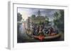 The Boating Party, Satirical Scene with Cats and Monkeys as Humans-Sebastian Vrancx-Framed Giclee Print