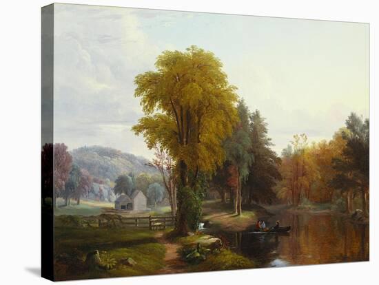 The Boating Party-James Macdougal Hart-Stretched Canvas