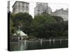 The Boating Pond, Central Park, Manhattan, New York City, New York, USA-Amanda Hall-Stretched Canvas