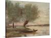 The Boatman, 1806-1875, (1906-7)-Jean-Baptiste-Camille Corot-Stretched Canvas
