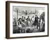 The Boatmen of the Weser Chop Papin's Steamboat in Pieces-null-Framed Giclee Print