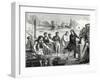 The Boatmen of the Weser Chop Papin's Steamboat in Pieces-null-Framed Giclee Print