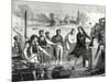 The Boatmen of the Weser Chop Papin's Steamboat in Pieces-null-Mounted Giclee Print