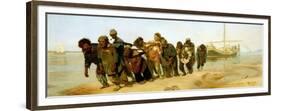 The Boatmen on the Volga, 1870-73-Ilya Efimovich Repin-Framed Giclee Print