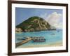 The Boats Of Paleokastritsa-kirilstanchev-Framed Art Print