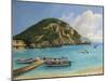 The Boats Of Paleokastritsa-kirilstanchev-Mounted Art Print