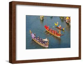 The boats of the historical procession for the historical Regatta on the Grand Canal of Venice-Carlo Morucchio-Framed Photographic Print