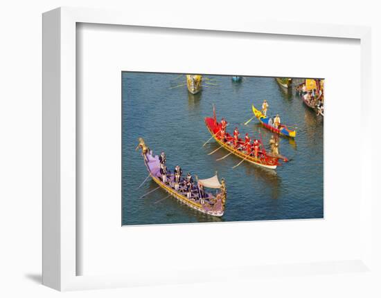 The boats of the historical procession for the historical Regatta on the Grand Canal of Venice-Carlo Morucchio-Framed Photographic Print