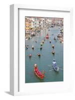 The boats of the historical procession for the historical Regatta on the Grand Canal of Venice-Carlo Morucchio-Framed Photographic Print