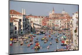 The boats of the historical procession for the historical Regatta on the Grand Canal of Venice-Carlo Morucchio-Mounted Photographic Print