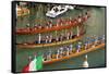 The boats of the historical procession for the historical Regatta on the Grand Canal of Venice-Carlo Morucchio-Framed Stretched Canvas