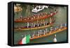 The boats of the historical procession for the historical Regatta on the Grand Canal of Venice-Carlo Morucchio-Framed Stretched Canvas