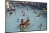 The boats of the historical procession for the historical Regatta on the Grand Canal of Venice-Carlo Morucchio-Mounted Photographic Print