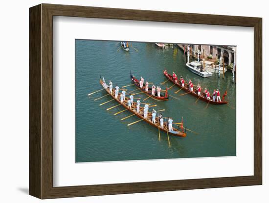 The boats of the historical procession for the historical Regatta on the Grand Canal of Venice-Carlo Morucchio-Framed Photographic Print