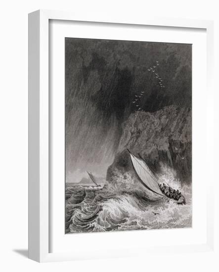 The Boats off Walden Island in a Snow Storm, August 12th 1827-Captain George Francis Lyon-Framed Giclee Print