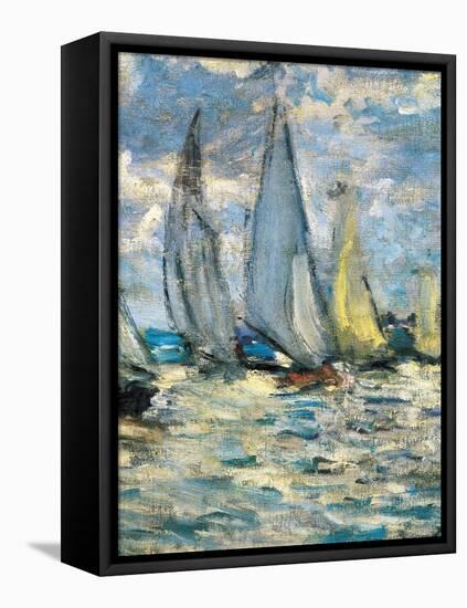 The boats or regatta in Argenteuil (detail) around 1874,-Claude Monet-Framed Stretched Canvas