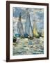 The boats or regatta in Argenteuil (detail) around 1874,-Claude Monet-Framed Giclee Print