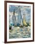 The boats or regatta in Argenteuil (detail) around 1874,-Claude Monet-Framed Giclee Print