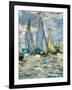 The boats or regatta in Argenteuil (detail) around 1874,-Claude Monet-Framed Giclee Print