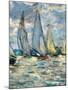 The boats or regatta in Argenteuil (detail) around 1874,-Claude Monet-Mounted Giclee Print
