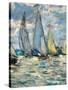 The boats or regatta in Argenteuil (detail) around 1874,-Claude Monet-Stretched Canvas