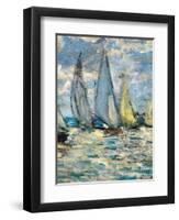 The boats or regatta in Argenteuil (detail) around 1874,-Claude Monet-Framed Giclee Print