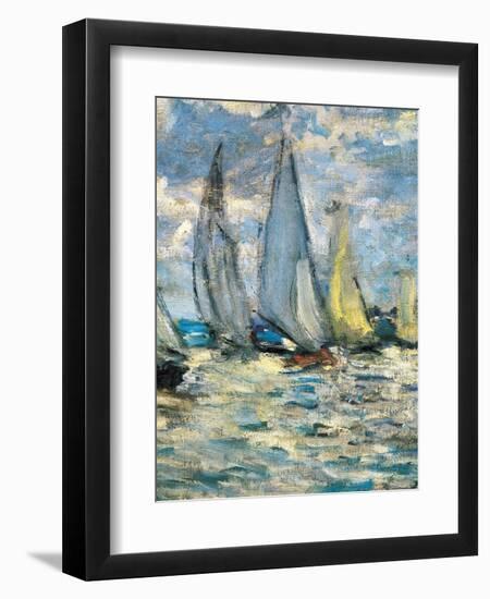 The boats or regatta in Argenteuil (detail) around 1874,-Claude Monet-Framed Giclee Print