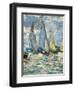 The boats or regatta in Argenteuil (detail) around 1874,-Claude Monet-Framed Giclee Print