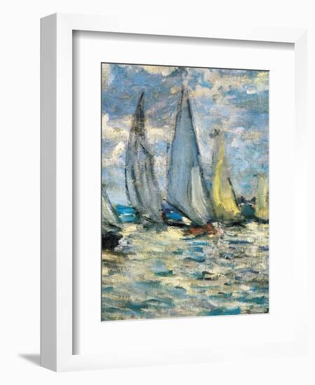 The boats or regatta in Argenteuil (detail) around 1874,-Claude Monet-Framed Giclee Print